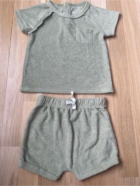 Grayson Collective Terry Cloth Green Matching Set